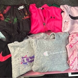 Lot Of 9 2T Athletic Jackets Pullover Sweatshirts Champion Nike Adidas &more